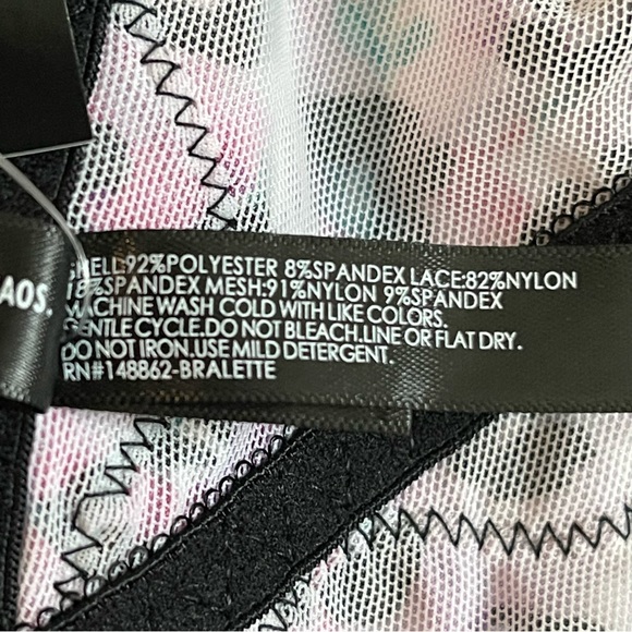 Torrid Multicolored Floral/Leopard Print Unlined Lace Trim Bralette, 1X-4X NWT - Picture 4 of 4